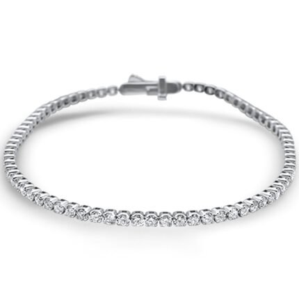 <span style="color:purple">SPECIAL!</span>3.01ct 14KT White Gold Diamond Diamond Tennis Bracelet 7" Long