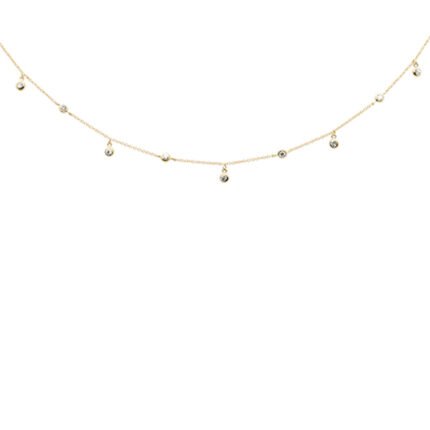 <span>DIAMOND CLOSEOUT! </span>.43ct G SI 14K Yellow Gold Diamond Diamond By the Yard Pendant Necklace 18"